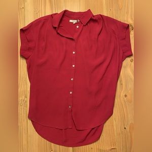 Madewell Central Drapey Shirt, Magenta, Size XS